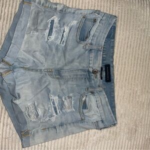 Aeropostale Light Blue Ripped Jean Shorts